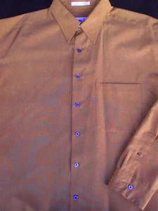 Perry Ellis Mens Button Front Long Sleeve Nylon Polyester Shirt X Large XL - Picture 1 of 3