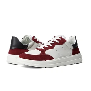 Ecco Men's Soft 10 Retro Leather 2-Tone Sneaker Fluidform Footbed Syrah/White 45 - Picture 1 of 6