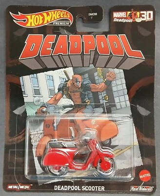 Hot Wheels Deadpool Retro Entertainment Scooter 1/64 Scale Marvel Comics Red SB3 - Image 1 of 3