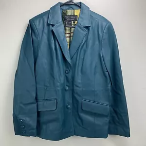 Giacca donna Terry Lewis Classic Luxuries in vera pelle color verde acqua 77025 taglia L - Foto 1 di 7