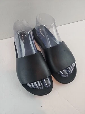 Womens 7 Okabashi Cruise Slides Black Slip On Sandals Open Toe Mules - Изображение 1 из 4