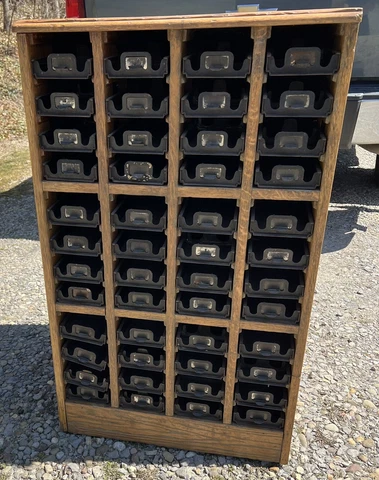 Early Antique 48 Drawer Oak Card Catalog And/Or Apothecary Cabinet Cover