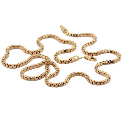 ASCALIDO Bijou Homme chaine vénitienne neuve maille cube carrée dorée 60cm large de 3mm