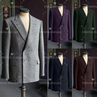 Woolen Mens' Suits Warm Custom Color Business Winter Jacket Blazer Offical 2Pcs - Image 1 of 4