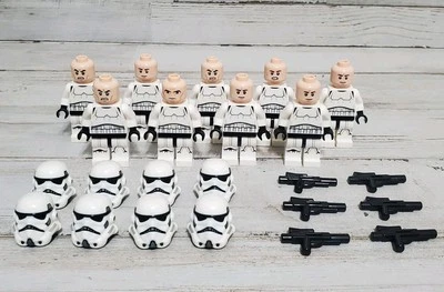 Lego Star Wars Imperial Stormtrooper Minifigure Lot of 9 Dual Molded Helmets - Image 1 of 4