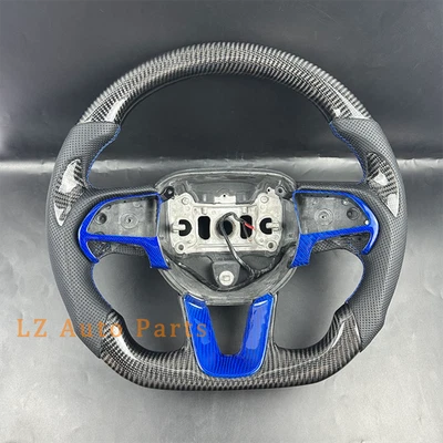 Volante de fibra de carbono negro personalizado para Dodge Durango 2017 con calefacción Foto 1 de 4