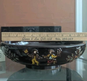 Vtg Red Wing Pottery USA Dancing Pheasant Large Serving Bowl Mid Cen Kitsch Art - Picture 1 of 23