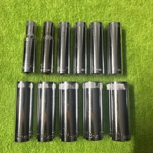 Enchufes profundos Craftsman 3/8" unidad 11 piezas 6 puntos cromo métrico 9 mm-19 mm de colección - Imagen 1 de 6