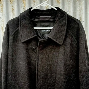 Pierre Cardin Paris Wool Overcoat Mens 54 Charcoal Gray See Description - Picture 1 of 8