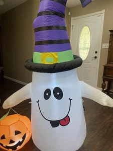 Vivohome 5 Fuß aufblasbare LED beleuchteter weißer Geist mit Kürbis Laterne Halloween - Bild 1 von 9
