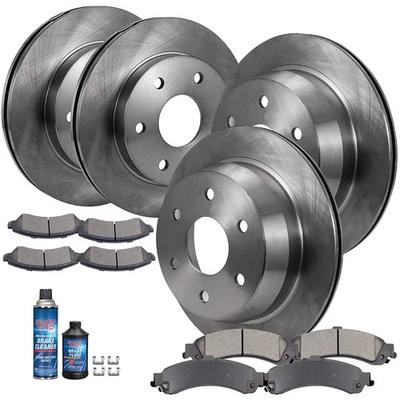 F & R Disc Brake Rotors And Ceramic Pads Fits 2005-2006 GMC Sierra 1500 4.8L Foto 1 de 4