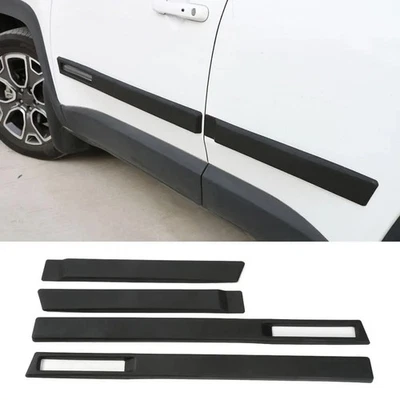 Black Car Body Door Side Molding Trims Fit for Jeep Renegade 2023 2015-2022 — 第 1/4 张图片
