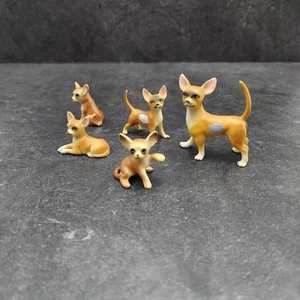 Juego de 5 estatuillas de perro Chihuahua en miniatura vintage de lefton y porcelana - Imagen 1 de 11