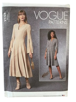 Vogue V1724 Misses Dress Sewing Pattern Size 16-24 Modern Style - Image 1 of 2