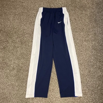 Nike Men’s Track Pants Medium Baggy Y2K Silver Tag Wide Leg Blue Shiny 2000s VTG - Image 1 of 4