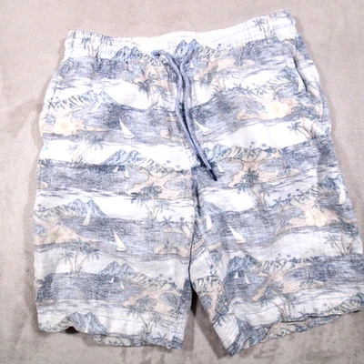 Bermuda Tommy Bahama 100% linho casual cordão M masculina floral havaiana - Imagem 1 de 4