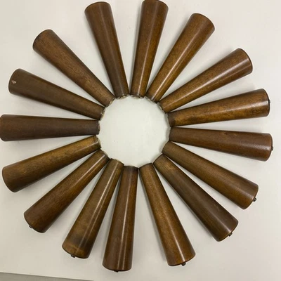 vintage nos mcm lote de 16 patas cónicas de madera de nogal de 6" atornilladas Foto 1 de 4