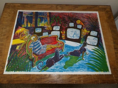 Greg Constantine "Picasso Watching Harry Whoever" LITHO LAKESIDE STUDIO 1986 - Image 1 of 4