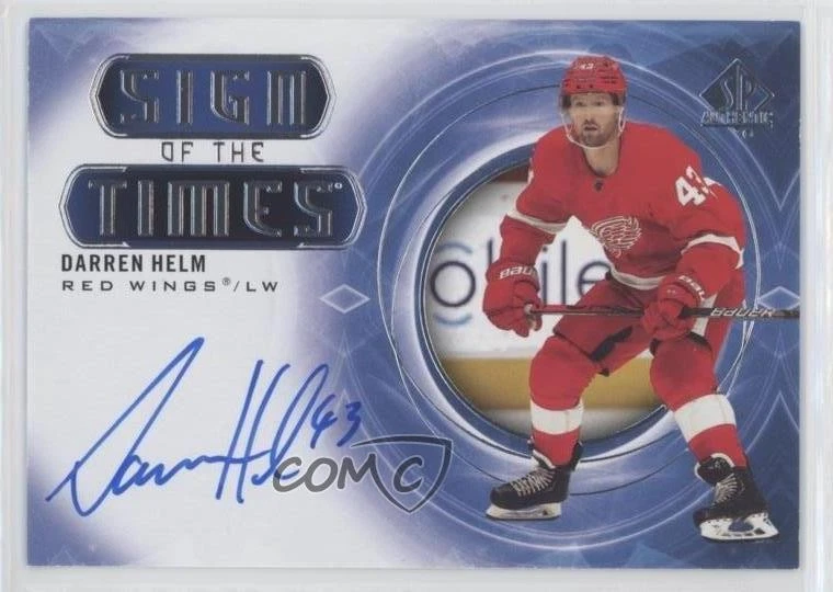 2020-21 SP Authentic Sign of the Times Darren Helm #SOTT-HE Auto - Image 1 of 2