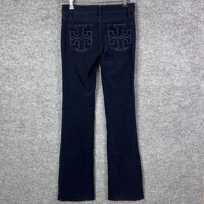 Pantalones Tory Burch Clásicos Bota Pana Para Mujer Logo Bolsillos Traseros Talla 26 Foto 1 de 4