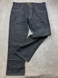 NBN Gear Jeans Men's 40x32 Black Dark Wash Flap Pockets Straight Leg - Picture 1 of 17