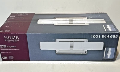 Tubo de luz de tocador HDC Rolande níquel pulido con pantalla de vidrio blanco grabado Foto 1 de 4