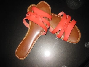 Express Damen-Sandalen Größe 9 in orangefarbenem Kunstleder - Bild 1 von 5