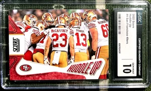 2022 SCORE HUDDLE UP 49ERS PURDY/MCCAFFEREY NINER NATION CGC 10 - Picture 1 of 2