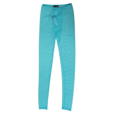 DOLCE & GABBANA Ropa Interior Azul Claro Nylon Logo Encaje Leggings Pantalones IT2/S 280usd Foto 1 de 4
