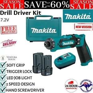 New Makita DF012DSE 7.2V 1.5Ah Li-ion Cordless Drill Driver Kit Tool Combo Case - Picture 1 of 12