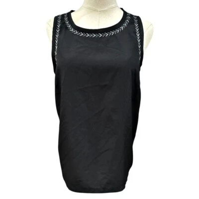 Regata Banana Republic Preta Feminina PEQUENA Prata Metálica Whimsigoth Carreira - Imagem 1 de 4