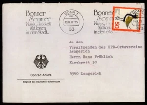BRD BUND BRIEF 1976 CONRAD AHLERS "MEMBER DES BUNDESTAGE" BONN MUSIK xb20 - Imagen 1 de 2