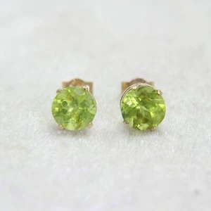 Ohrstecker 10 kt 10 kt Gold 6 mm Peridot - Bild 1 von 7