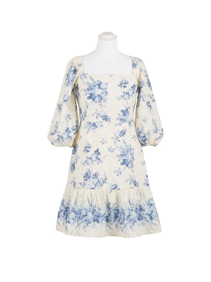 Vestido Corto Twinset A Manga Corta, En Mixto Lino, de Mujer, Color A Estampado - Imagen 1 de 1