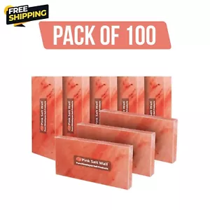 Salt Tiles Pack of 100 Salt Bricks 8x4x0.75 for Spa, Sauna Walls and Home Decor - Picture 1 of 9