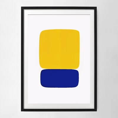 Impresión de póster de Ellsworth Kelly amarillo sobre azul oscuro Foto 1 de 2