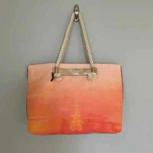 Victoria Secret Tote Bag Bombshell Sundrenched Cotton Canvas Carryall Bag Beach - Picture 1 of 11
