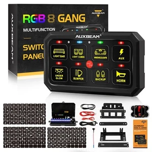RGB 8 Gang Switch Panel Light Control & 120pc Sticker for Can-Am Polaris RZR UTV - Picture 1 of 12