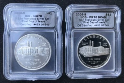 2006-S San Francisco Mint, First Day Issue, Commemorative $1 Set ICG PR70/MS70! - Image 1 of 4