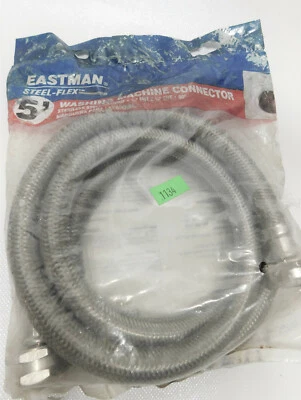 Manguera de lavadora Eastman Steel-Flex 5'/60" acero inoxidable trenzado 48368  Foto 1 de 2