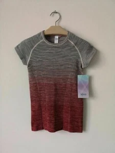 NWT IVIVVA by LULULEMON WLCB Red Stripe Multi Fly Tech SS Tee Top Girl's 12 - Picture 1 of 10
