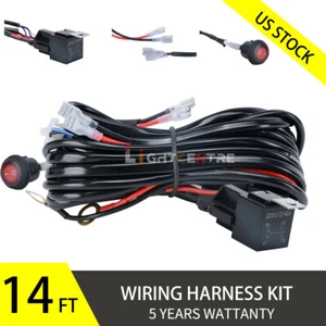 Wiring Harness Kit LED Light Bar Kit 12V 40A Relay Fuse ON-OFF Switch - Picture 1 of 9