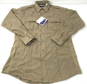 NEW BLAUER MENS L/S  WOOL BLEND SUPERSHIRT SHIRT 8436 SILVER TAN 16.5 X 33" - Picture 1 of 4