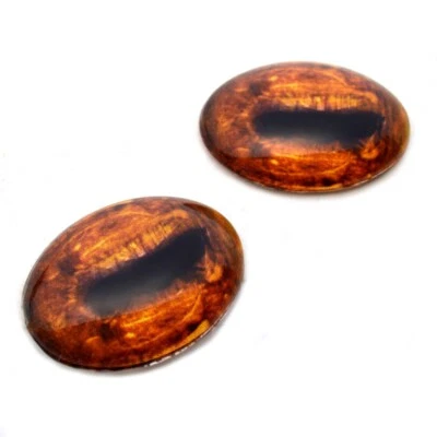 Par de ojos de vidrio ovalados de caballo realistas marrón claro ámbar Foto 1 de 4