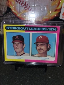 1975 Topps #312 Nolan Ryan/ Steve Carlton Strikeout Leaders - Picture 1 of 2