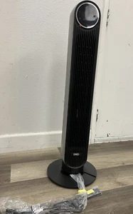 used- WDR-TF007 90 Degree Oscillating Standing Fans With Remote, Black/Silver - Picture 1 of 7