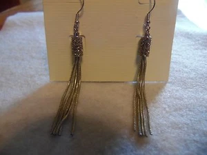 Lia Sophia Silver with Cut Crystals "Tango" Dangle Pierced Earring NWT - Picture 1 of 1