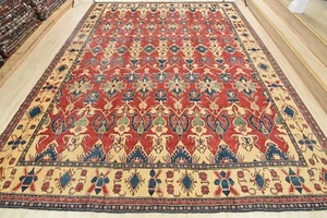 Kazak Rug 12'11'' x 15'7'' Red Wool Tribal Hand-Knotted Oriental Carpet - Picture 1 of 15