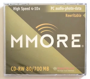 Cd Mmore Cd-Rw Rewritable 80 Min. 700 Mb. 10x Speed Vergine Sigillato Sealed - Picture 1 of 2