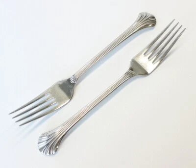 Two 2 Gorham Grande Quintette Pattern 18/8 Stainless Steel Dinner Forks 8 1/8" - Image 1 of 4